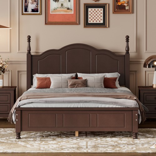 Full wooden bed - wooden,