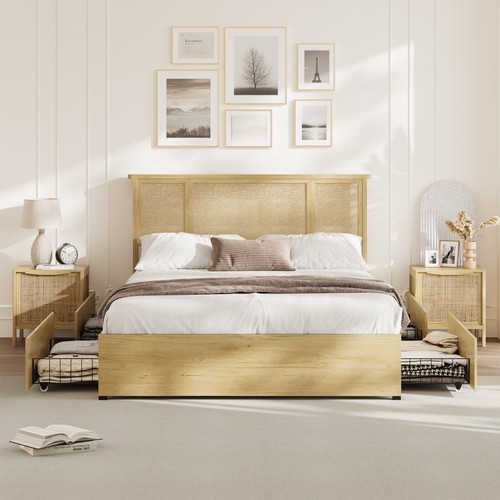 Full bed frame - bed, natural