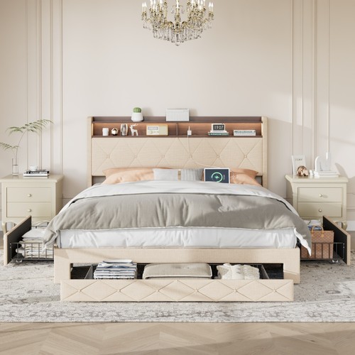 Full queen size bed frame - bed,