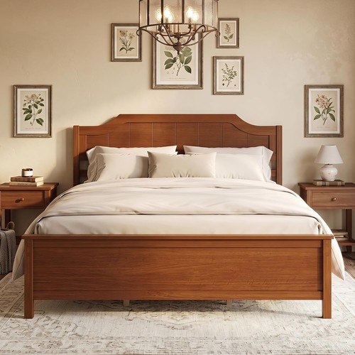 Queen size wooden bed frame - wooden,