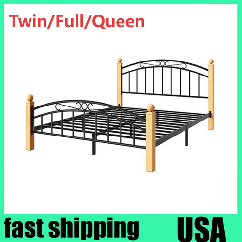 Metal platform bed - bed, frame