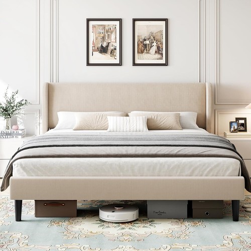 Upholstered queen bed frame - upholstered,