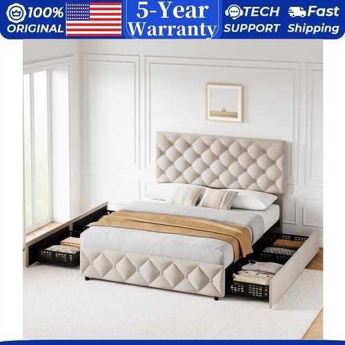 Queen full bed frame 4 - bed, w/4