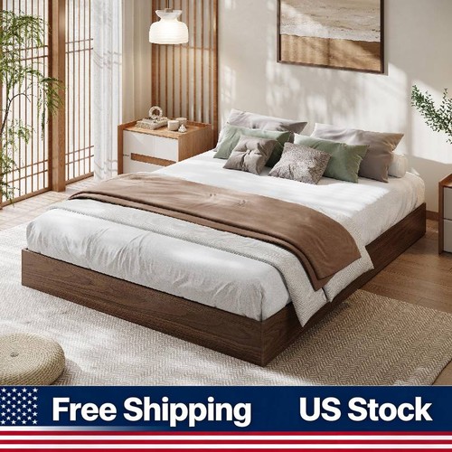Walnut full size wood platform - size,