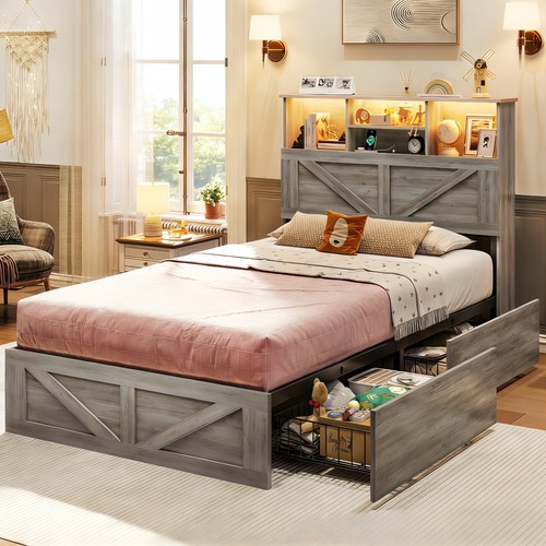 Farmhouse wooden bed frame - farmhouse,