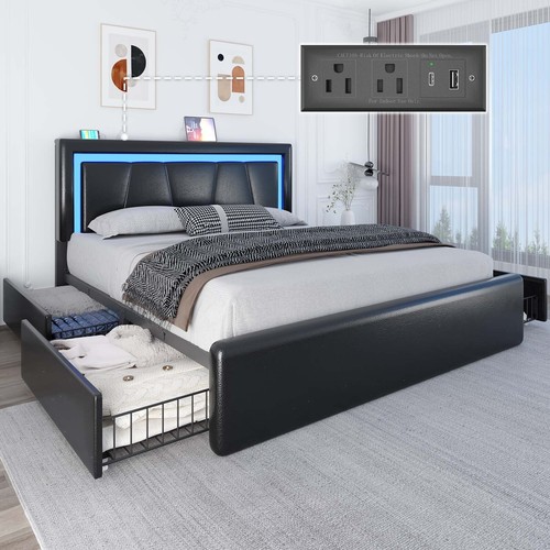 Upholstered full queeen bed - upholstered,