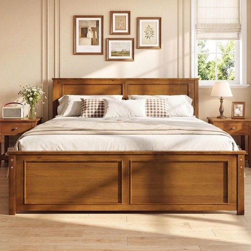 Wood full size bed - bed, with