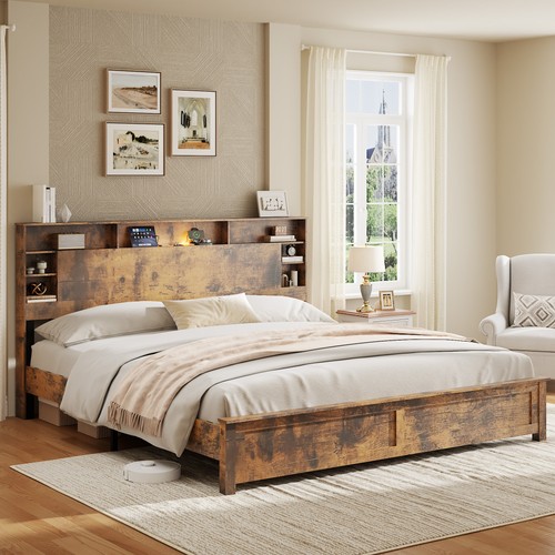 Farmhouse wooden bed - wooden, frame