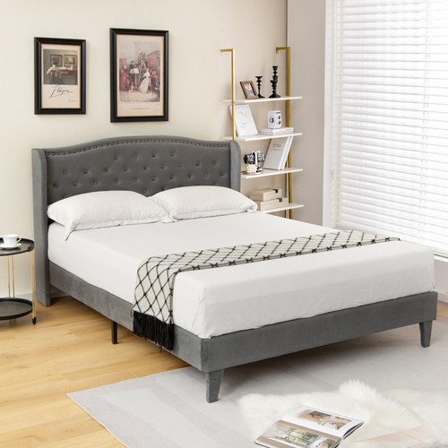 Full upholstered platform bed - full,