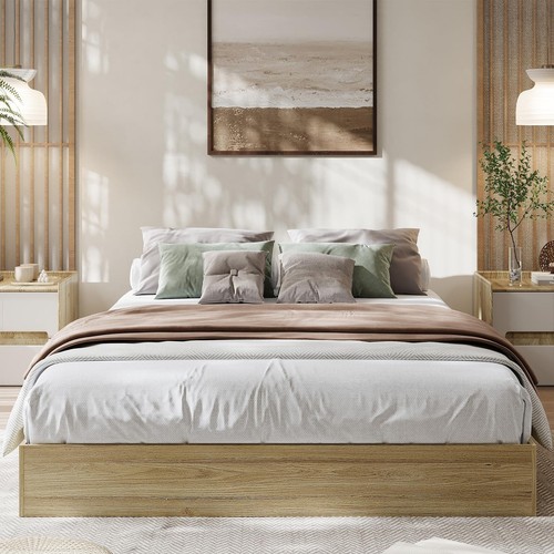 Wood bed frame king queen - frame,